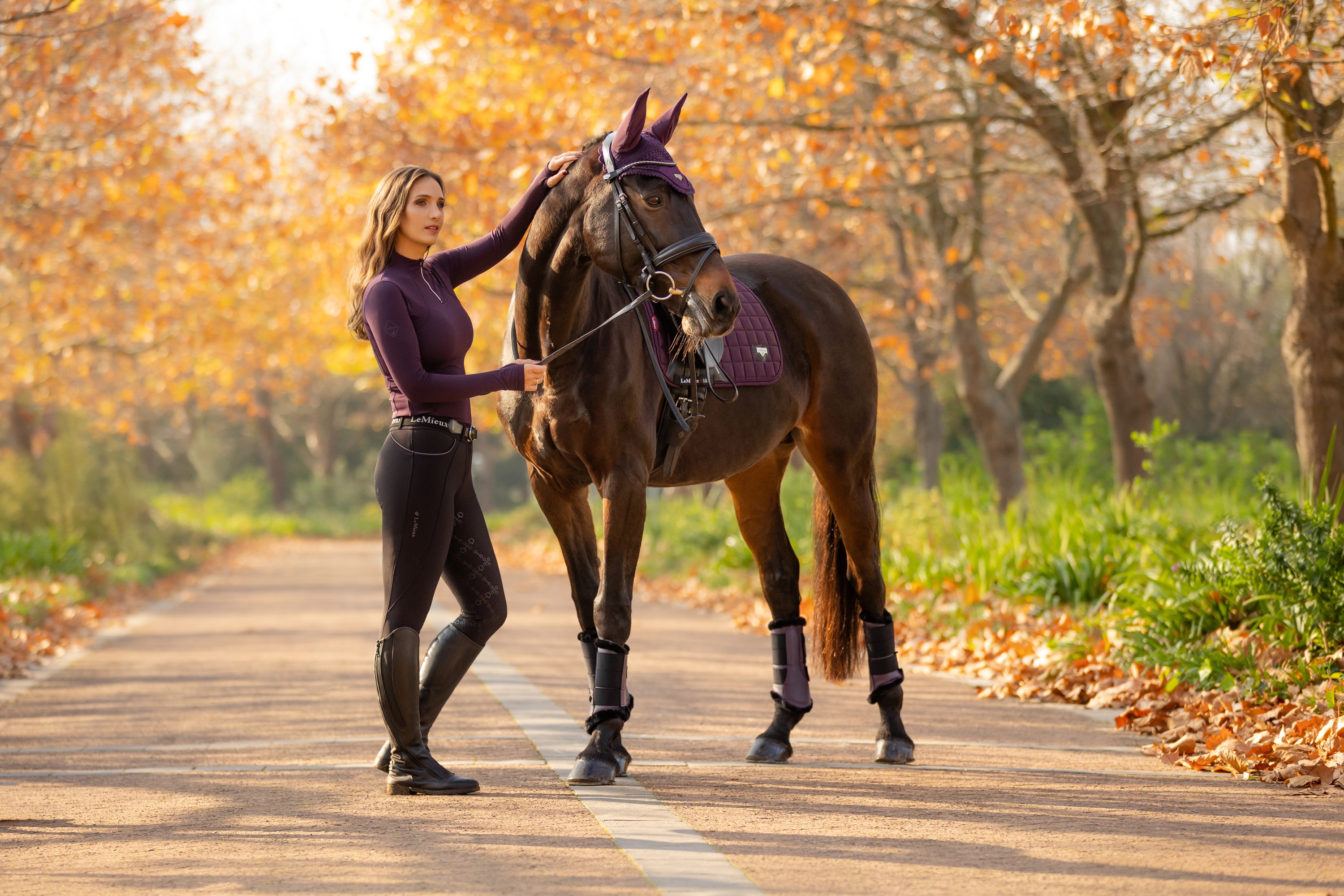 LeMieux saddle pad Loire Classic Satin Dressage Square fig
