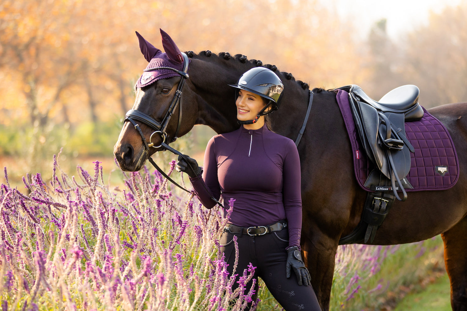 LeMieux saddle pad Loire Memory Satin Dressage Square fig
