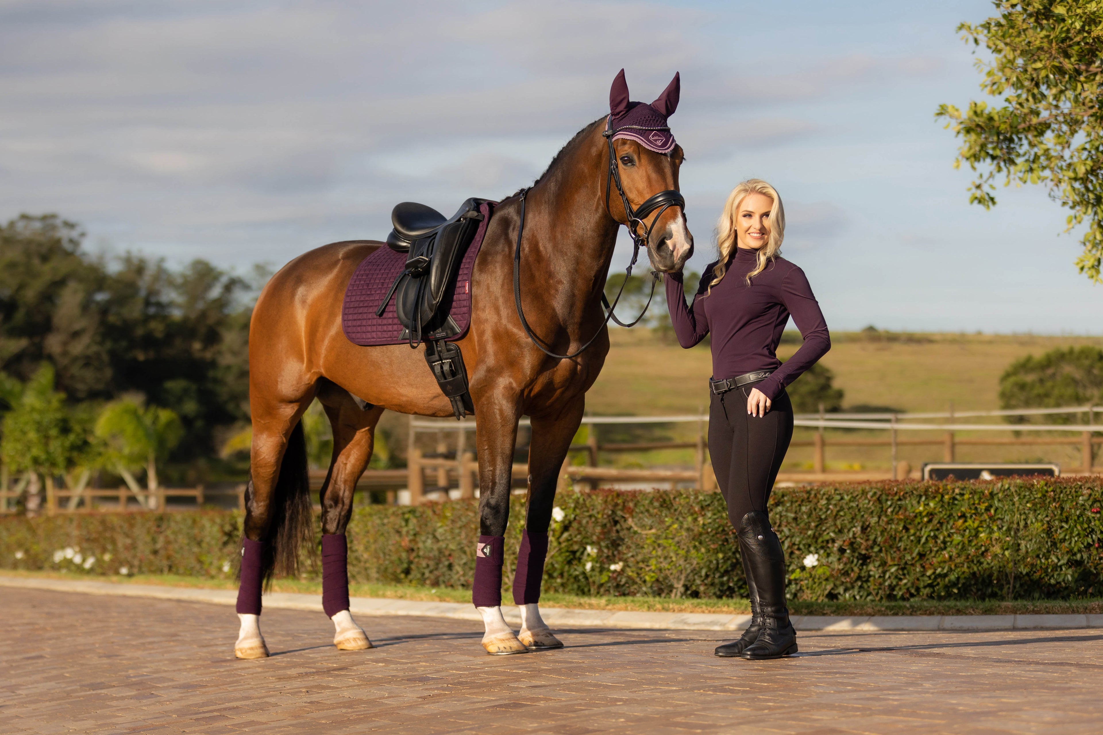 LeMieux Schabracke Luxury Suede Dressage Square fig