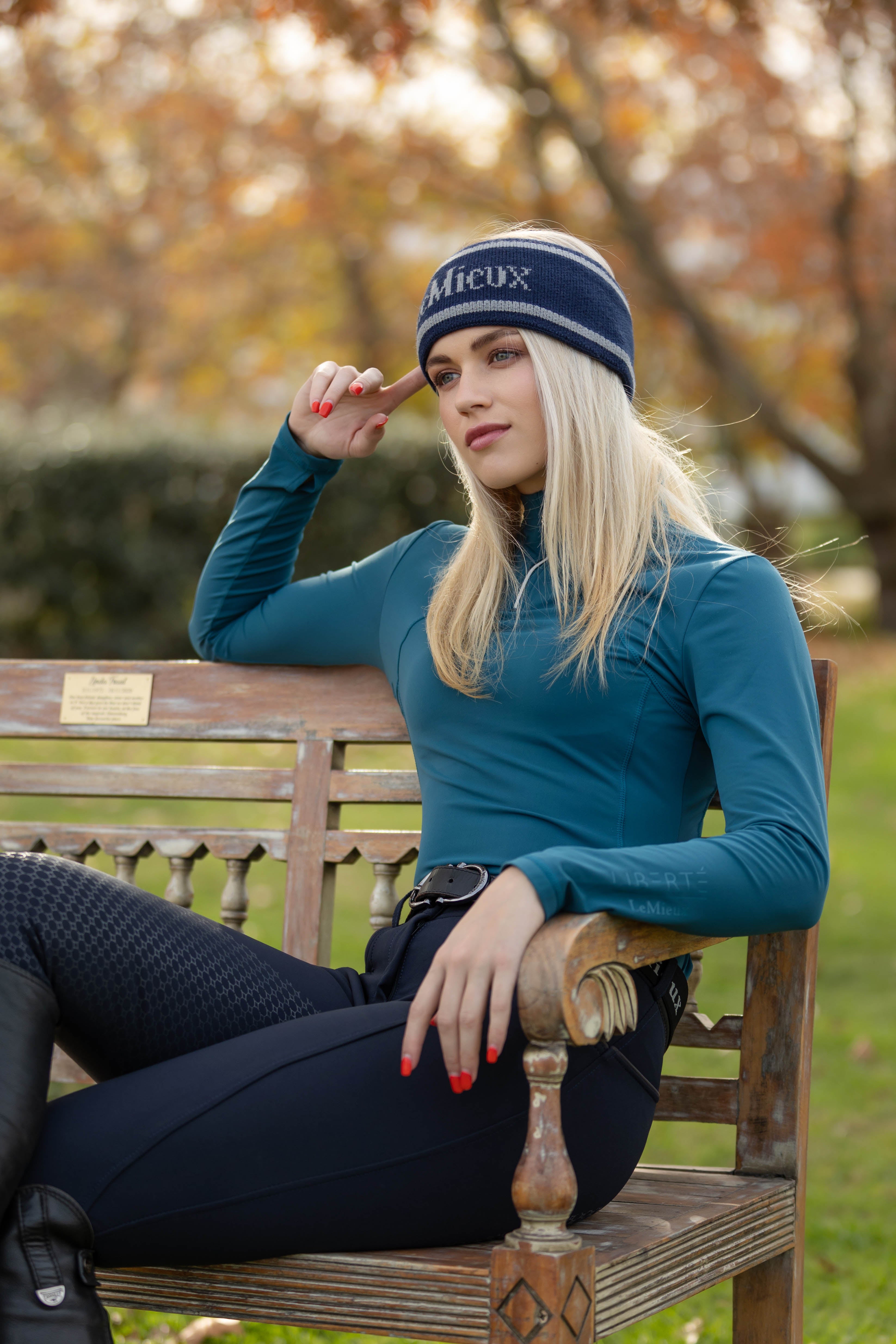 LeMieux Langarmshirt Liberte Zipped Neck Base Layer marine