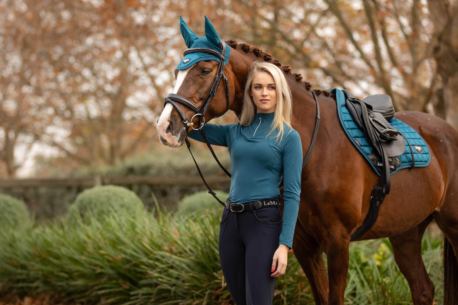 LeMieux Langarmshirt Liberte Zipped Neck Base Layer marine