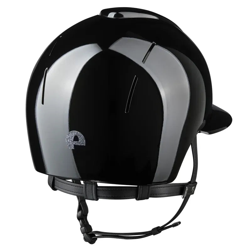 KEP Smart Nova Metal Polish Schwarz mit Star Glitzer Silber und Polo-Visier – Rückansicht
