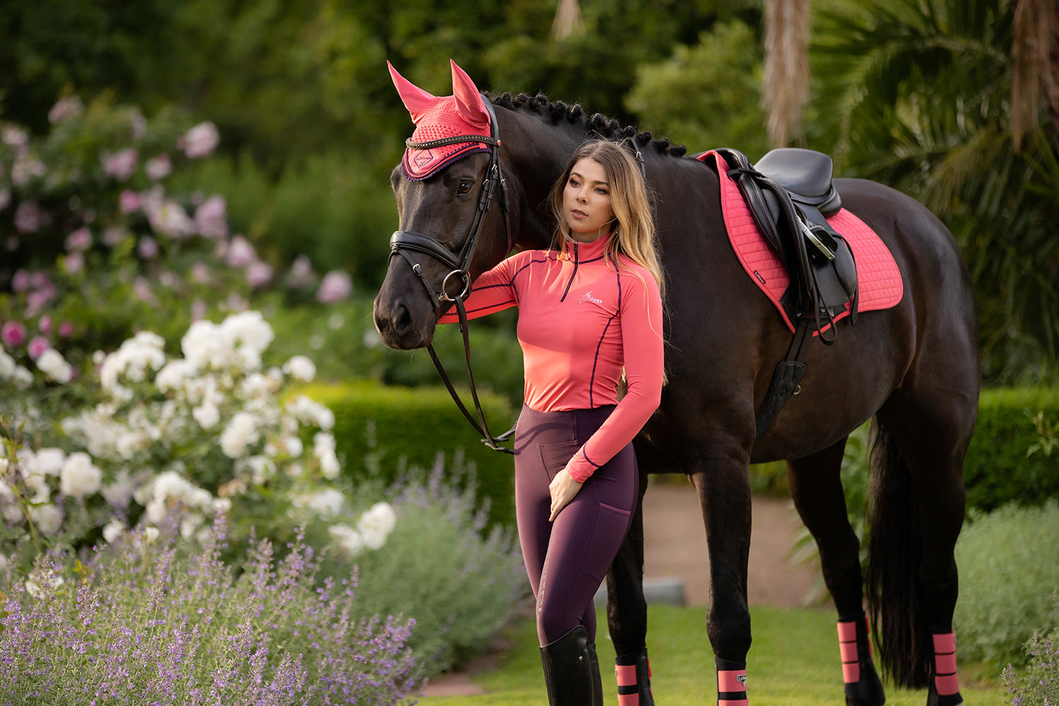 LeMieux saddle pad Luxury Suede Close Contact Square papaya