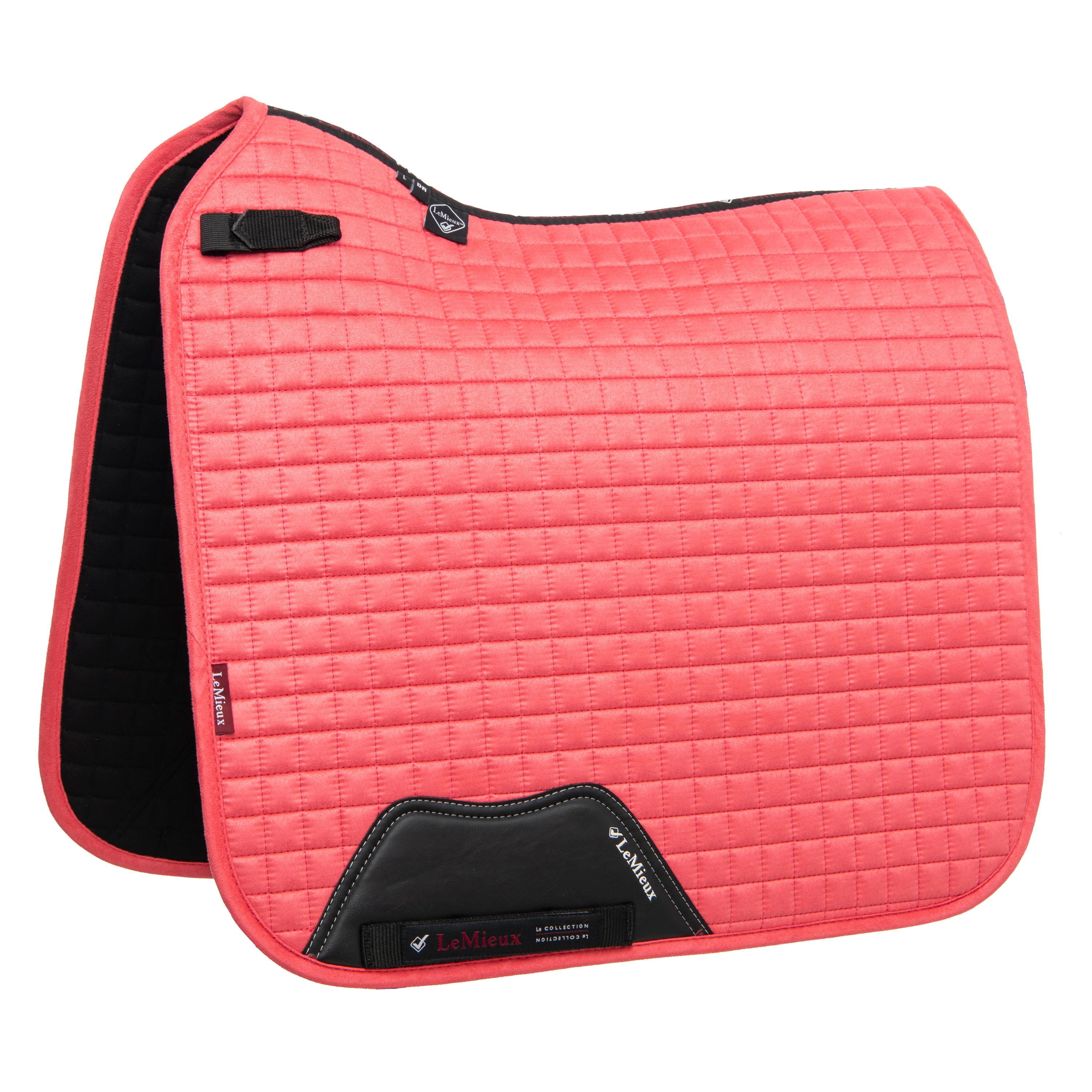 LeMieux saddle pad Luxury Suede Dressage Square papaya