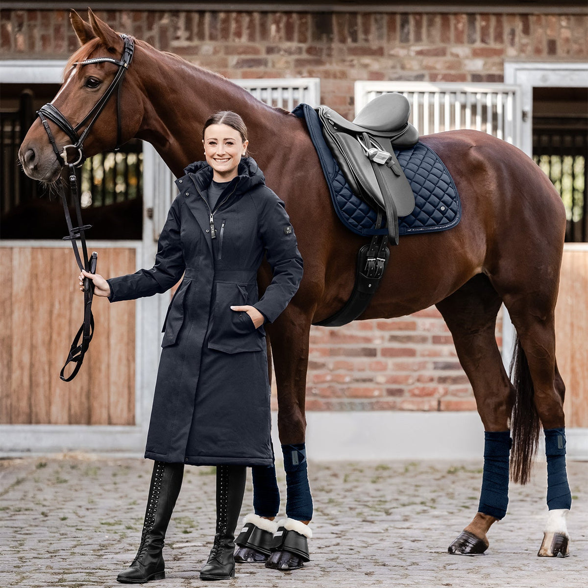 ELT Winter-Performance Reitmantel Opal in Tiefblau, Ansicht 4