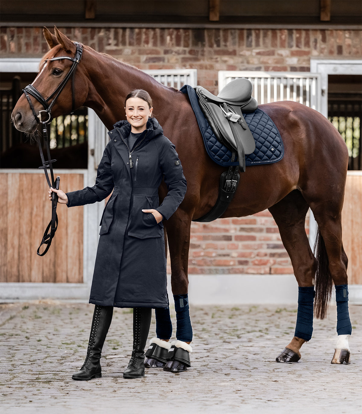 ELT Winter-Performance Reitmantel Opal in Tiefblau, Ansicht 4