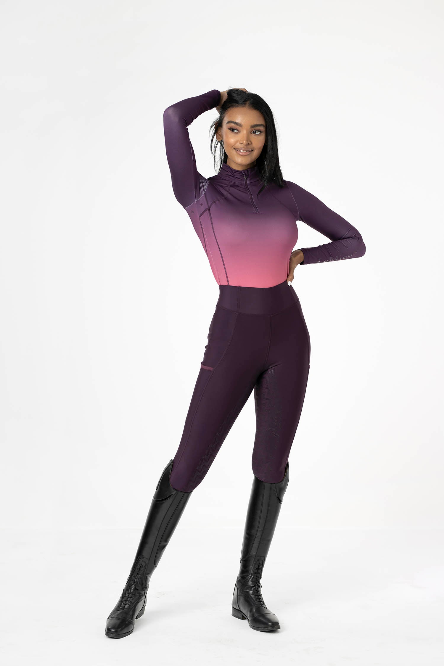 LeMieux Langarmshirt Spectrum Base Layer aubergine papaya