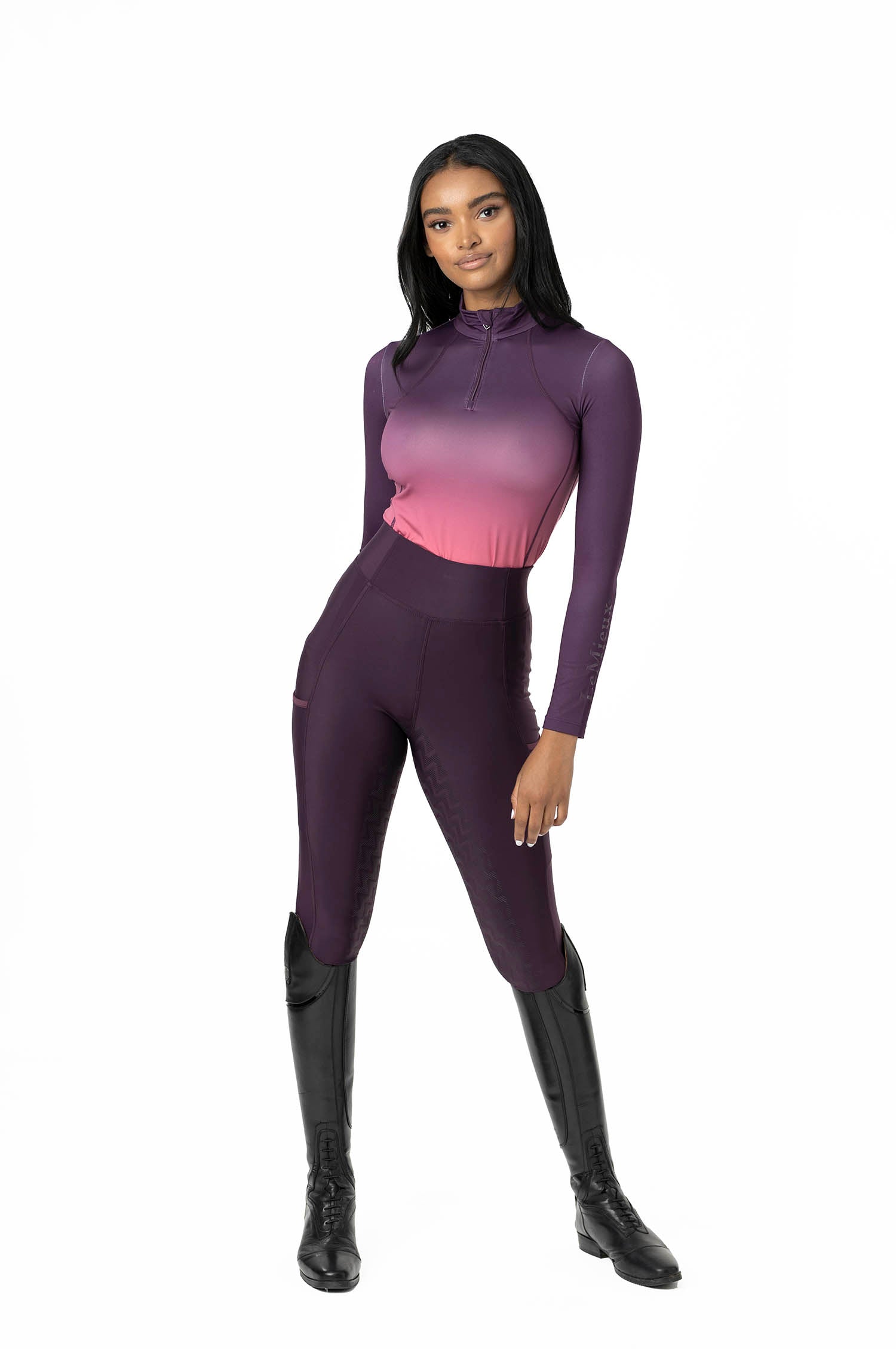 LeMieux Langarmshirt Spectrum Base Layer aubergine papaya