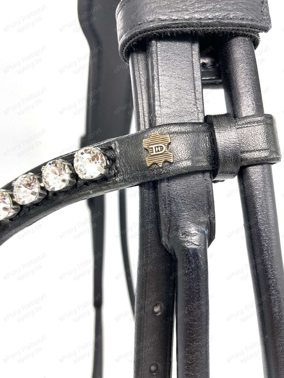 Döbert Classic Bridle Sanceo black round stitched white lined