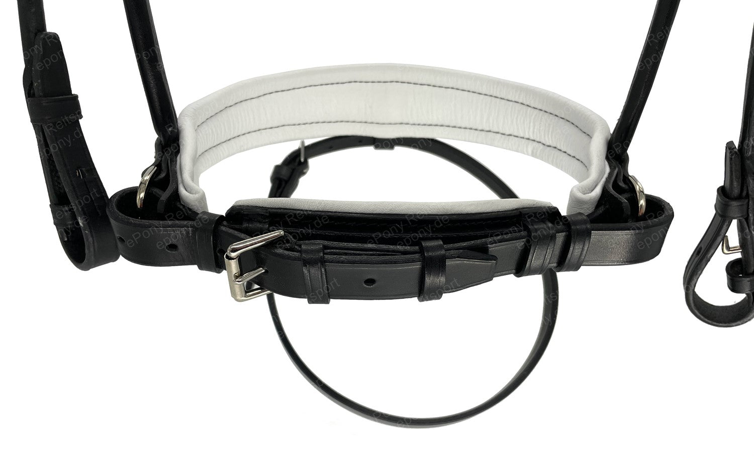 Döbert Classic Bridle Sanceo black round stitched white lined