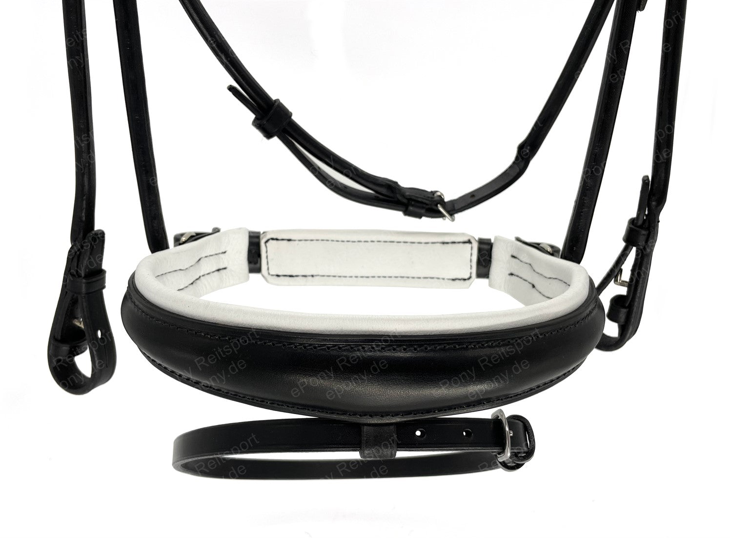 Döbert Classic Bridle Sanceo black round stitched white lined