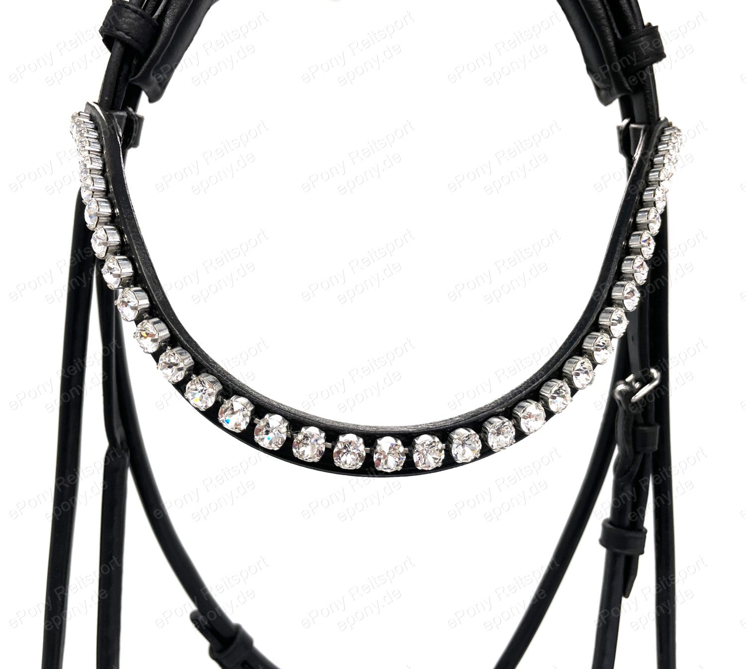 Döbert Classic Bridle Sanceo black round stitched white lined