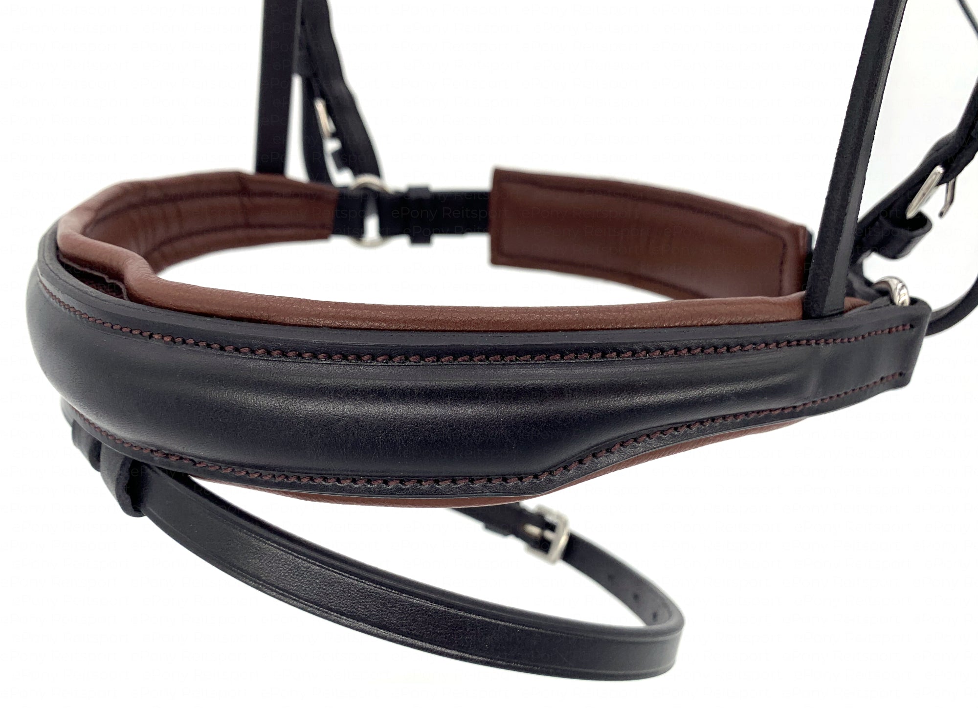 Döbert Stallmeister bridle English combined removable flash strap black-cognac