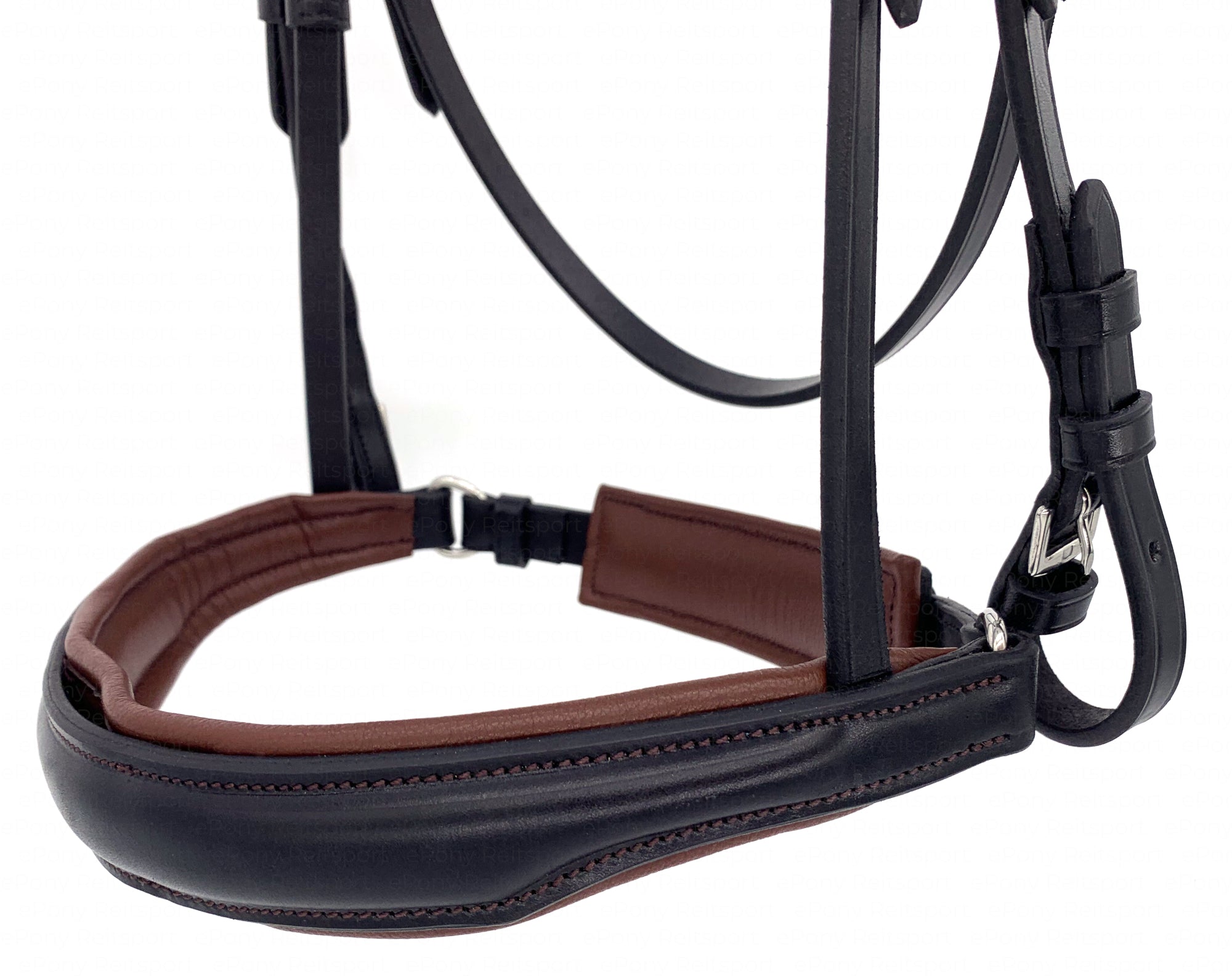 Döbert Stallmeister bridle English combined removable flash strap black-cognac