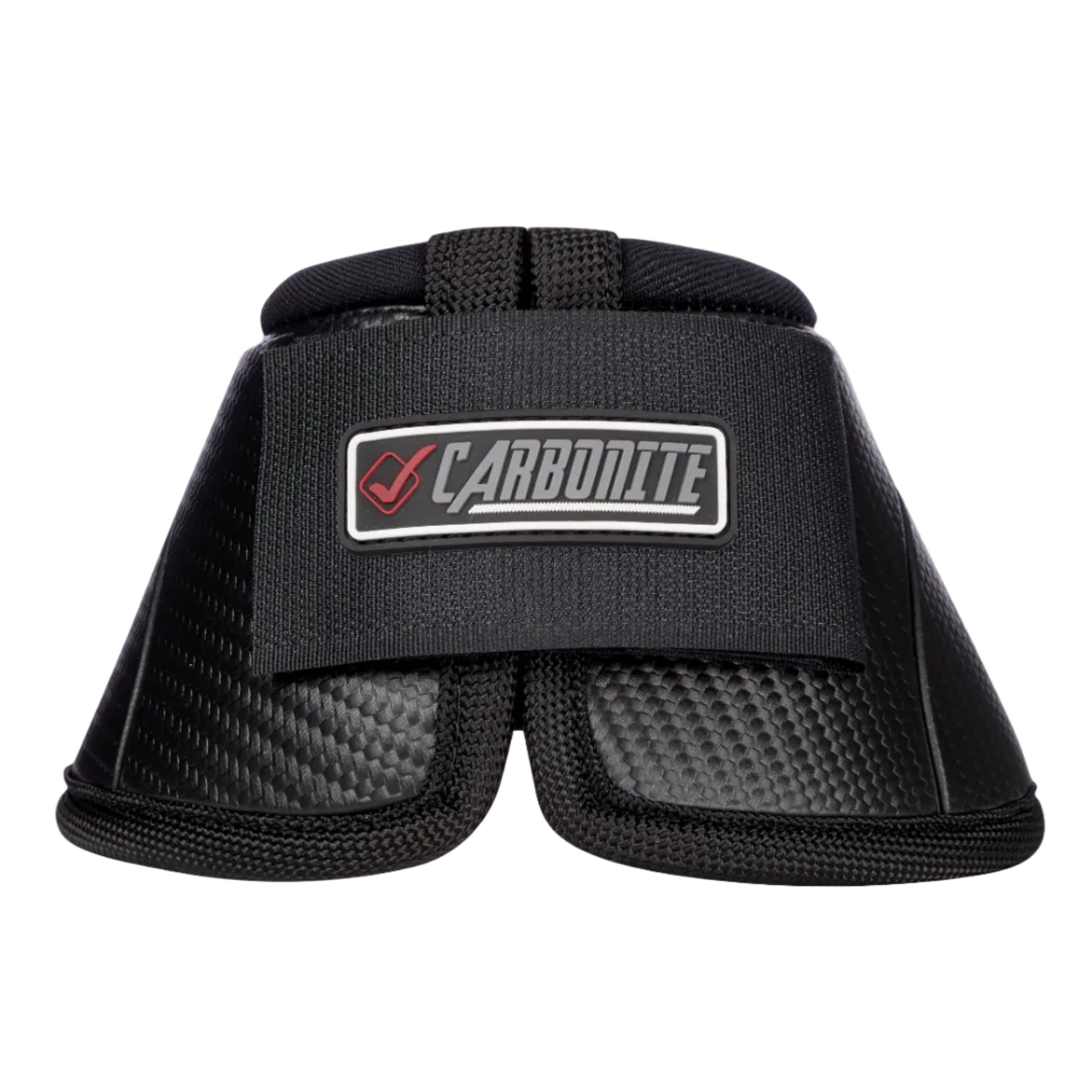 LeMieux Carbonite Springglocken in Schwarz mit schlagfester Carbondesign-Oberfläche und niedrigem Schnitt für sicheren Schutz der Ballen und optimale Passform am Pferdebein.