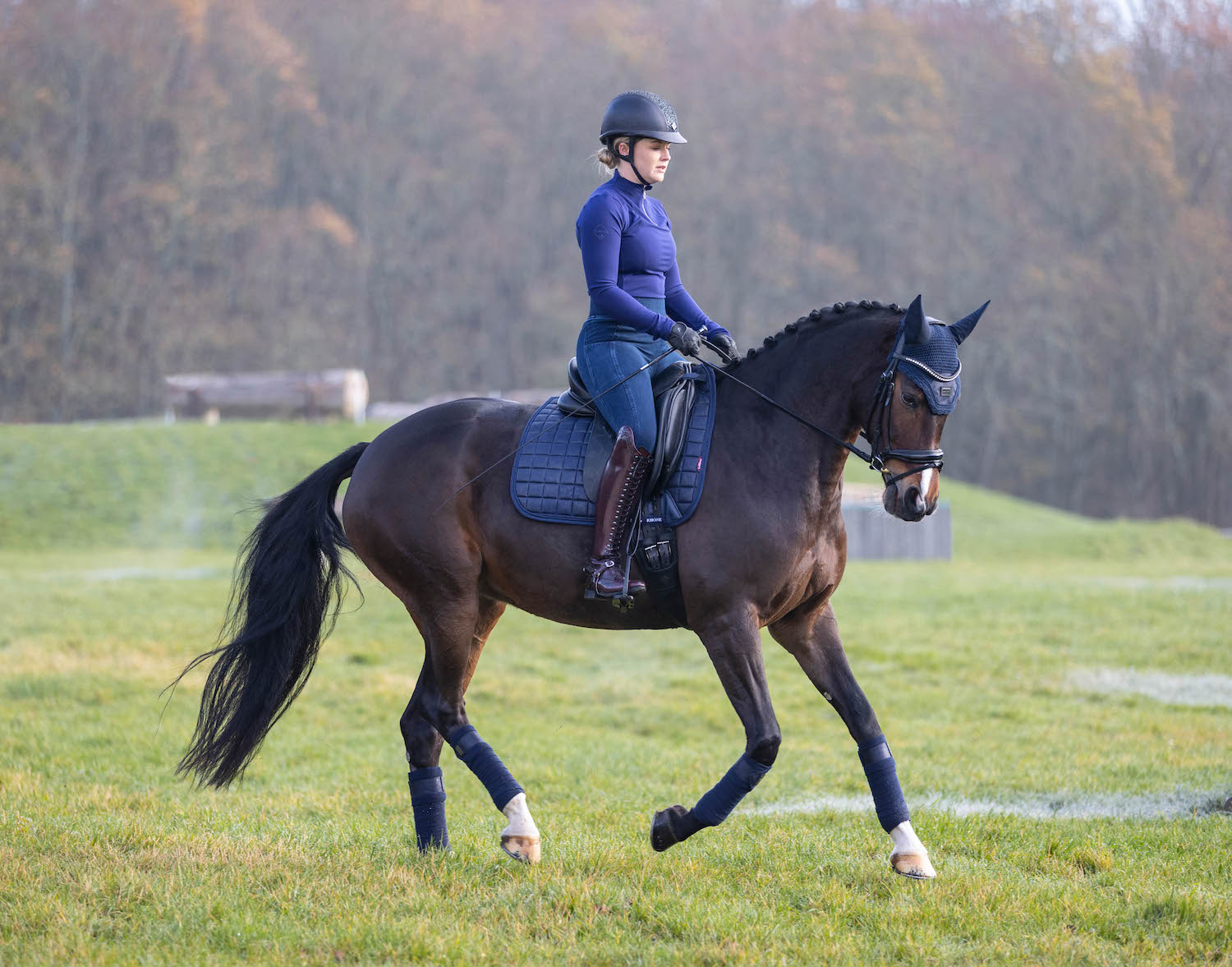 LeMieux Schabracke Rhone Dressage Square vintage navy