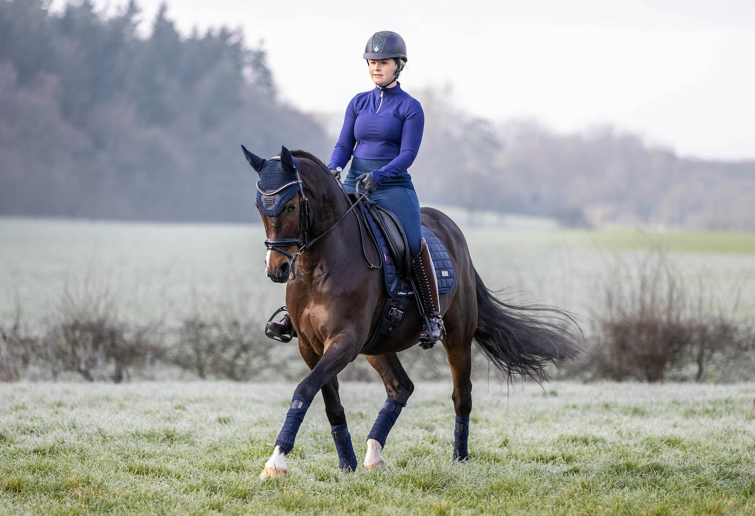 LeMieux Schabracke Rhone Dressage Square vintage navy