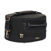 LeMieux Helmtasche Luxe in Schwarz – edle, weich gepolsterte Reithelm Tasche mit goldenen Details und Schultergurt.