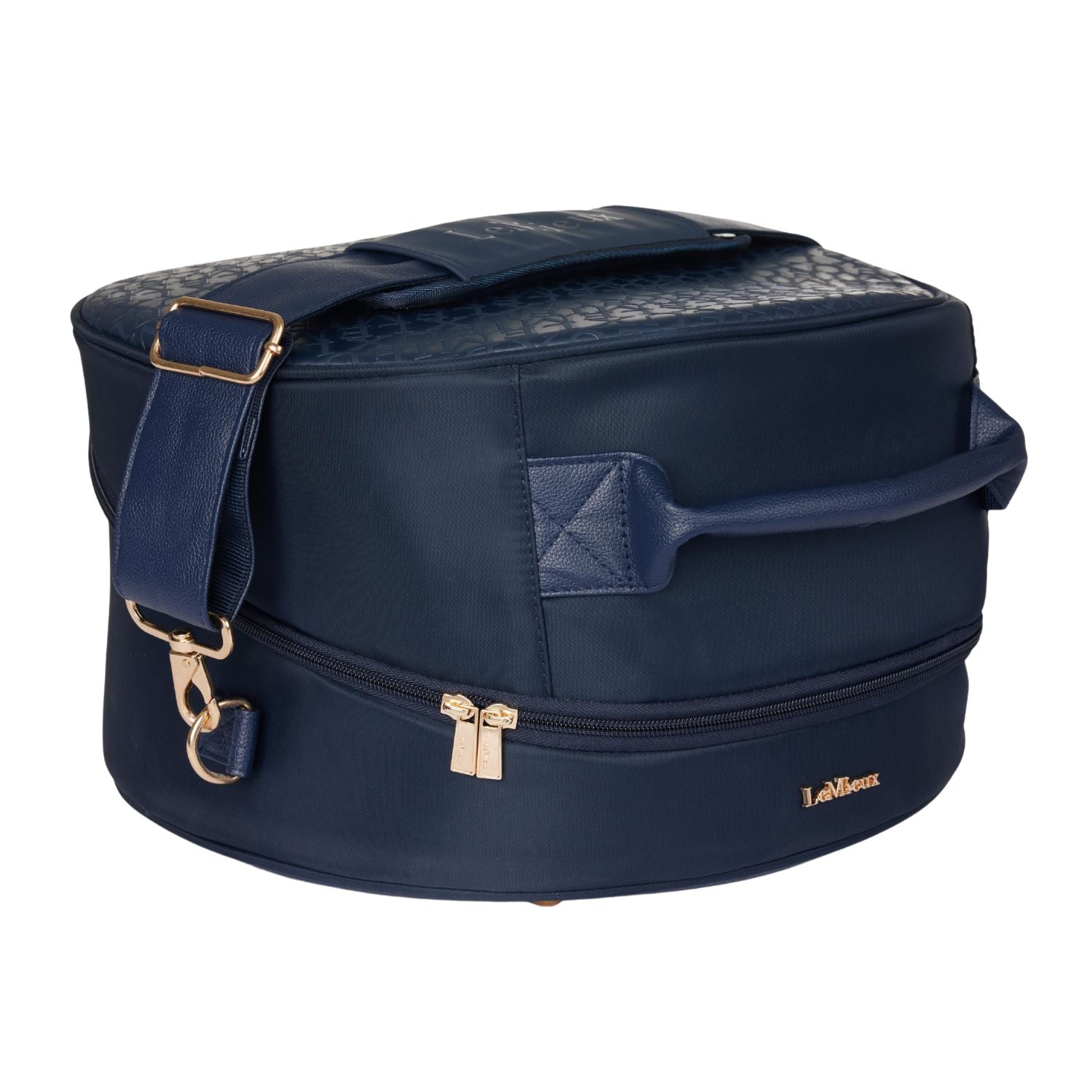 LeMieux Helmtasche Luxe Navy – luxuriöse Reithelm-Tasche in elegantem Dunkelblau mit goldenen Details, idealer Schutz für deinen Reithelm.