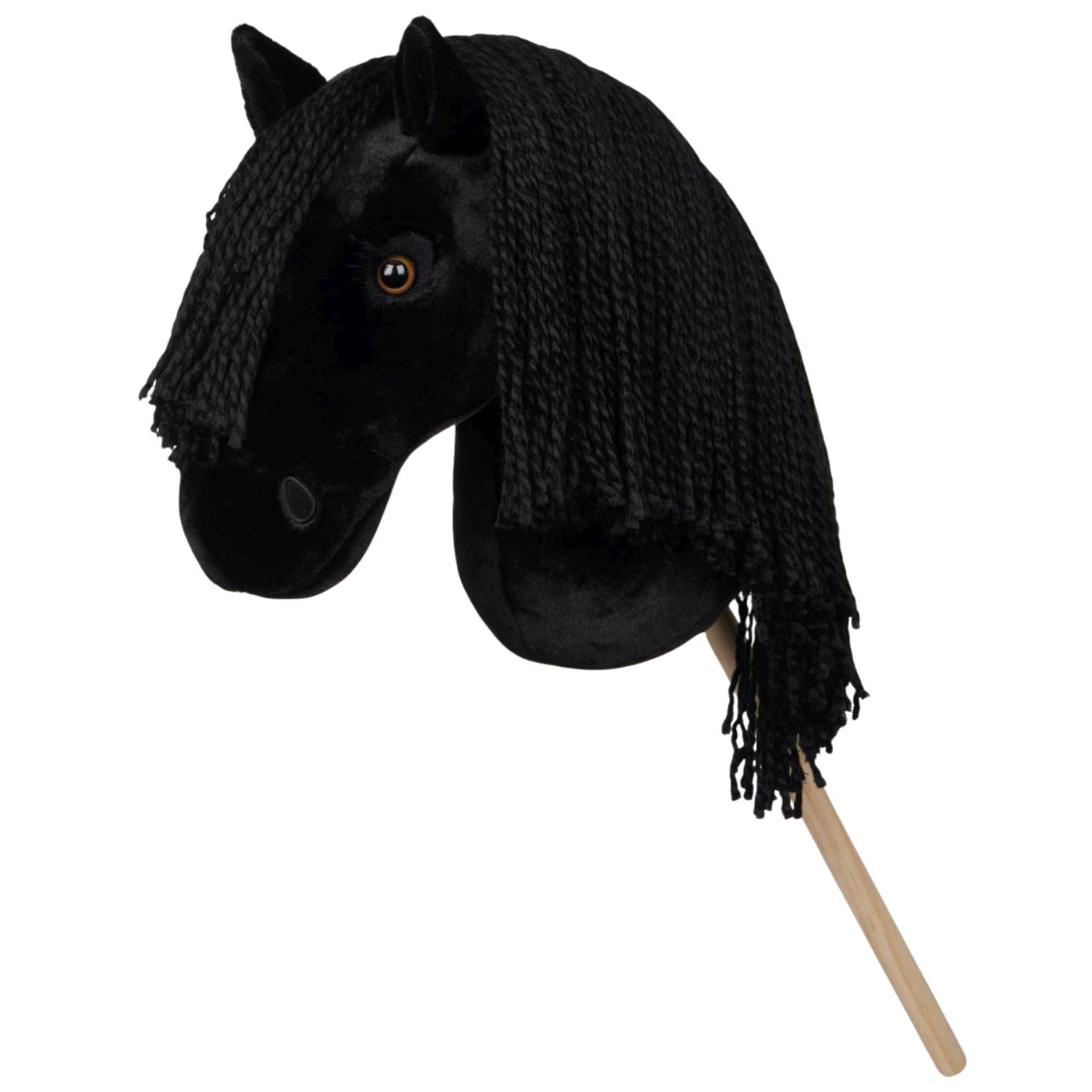 LeMieux Hobby Horse Spike – edles schwarzes Steckenpferd für Dressur, Parcours und Turniere mit langer Mähne und realistischer Ausführung.