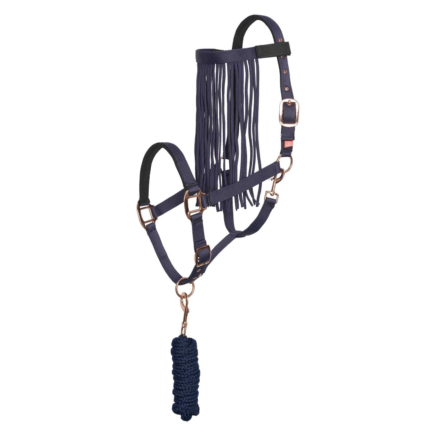 Imperial Riding Halter Set Nylon with Lead Rope and Fly Fringe IRH navy