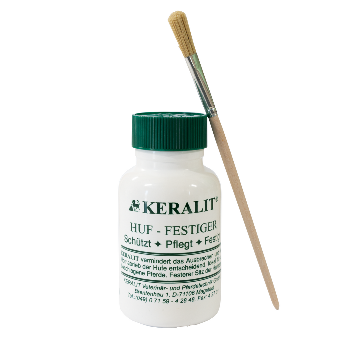 Keralit hoof strengthener with brush for a healthy hoof