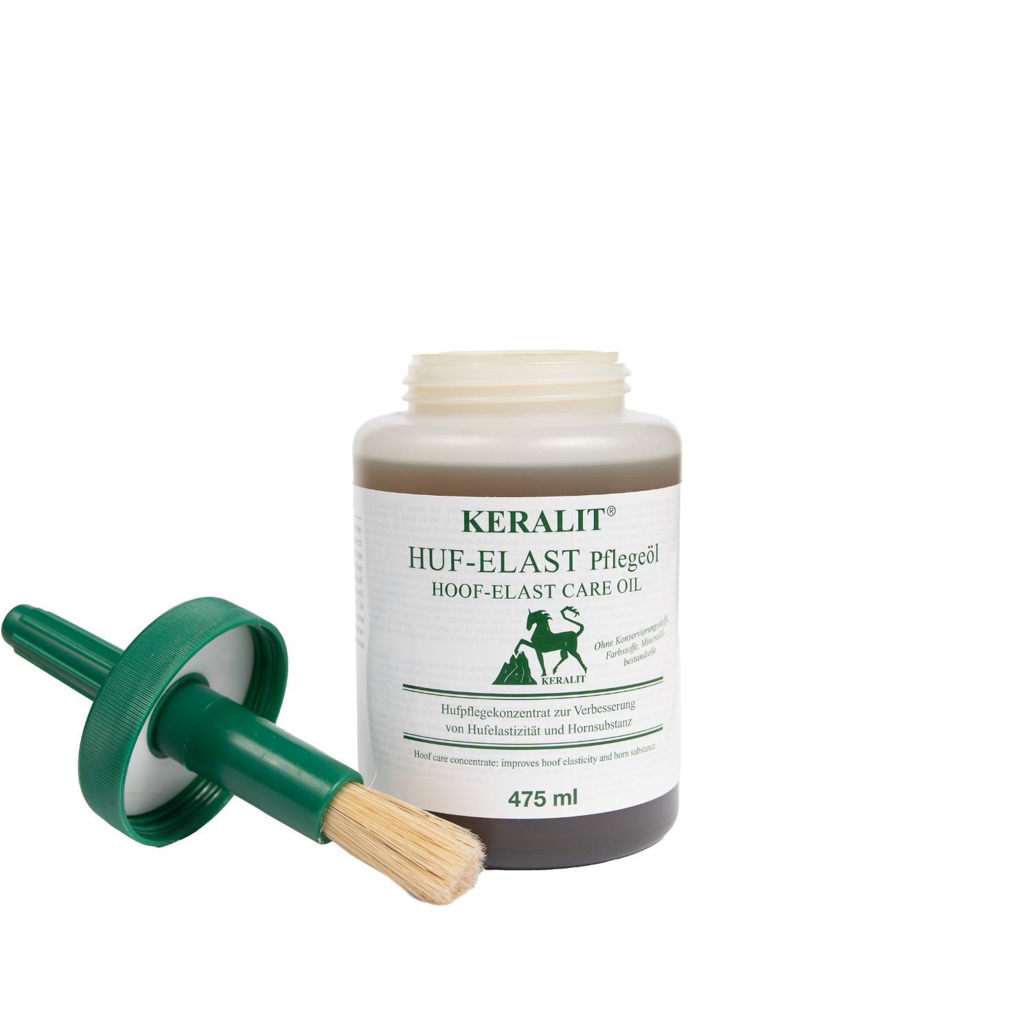 Keralit Hoof Oil Hoof Elast Care Oil with brush for healthy hoof horn in dry conditions
