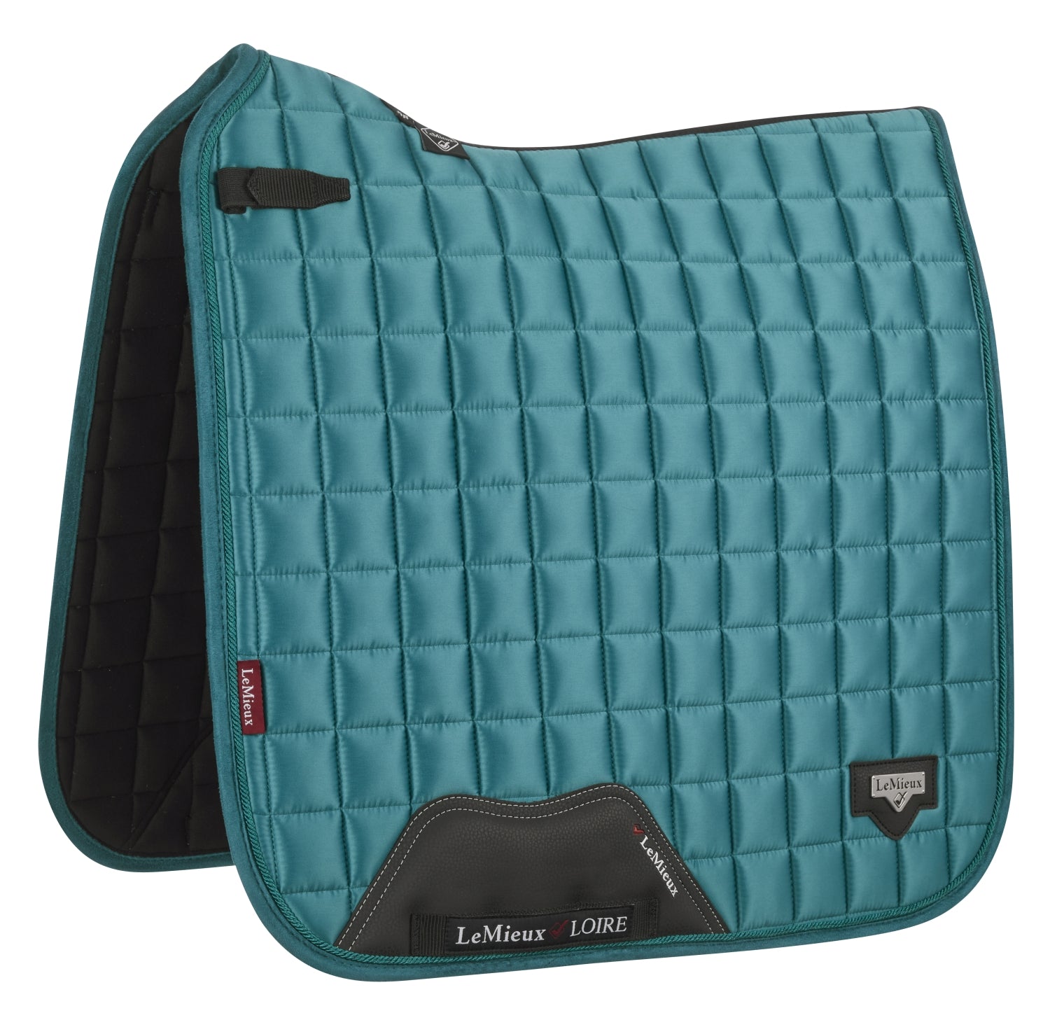 LeMieux saddle pad Loire Classic Satin Dressage Square peacock