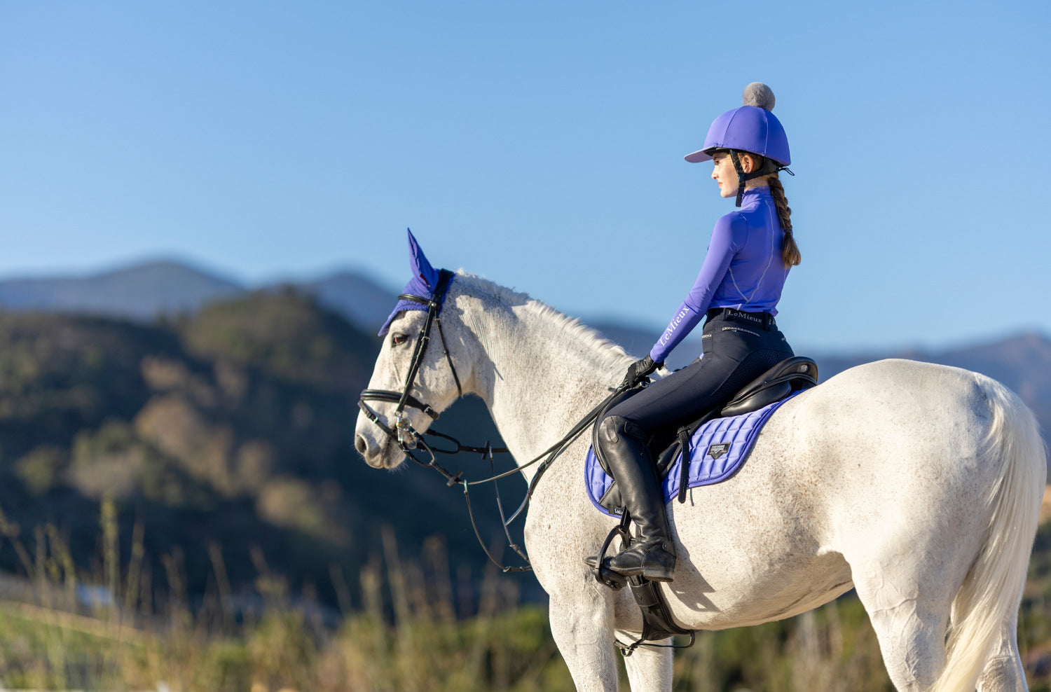 LeMieux long-sleeved shirt base layer bluebell