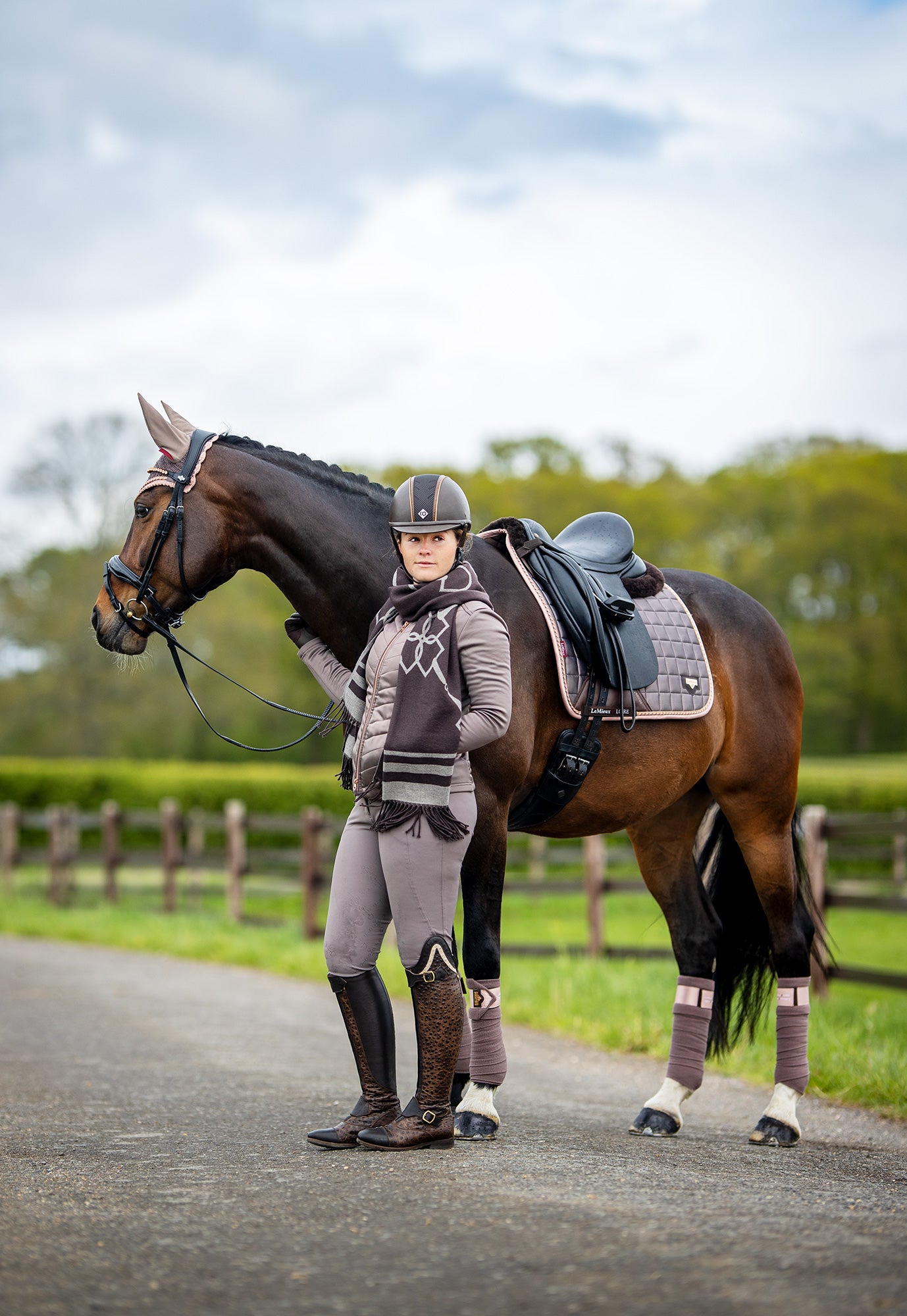 LeMieux saddle pad Loire Classic Satin Dressage Square truffle