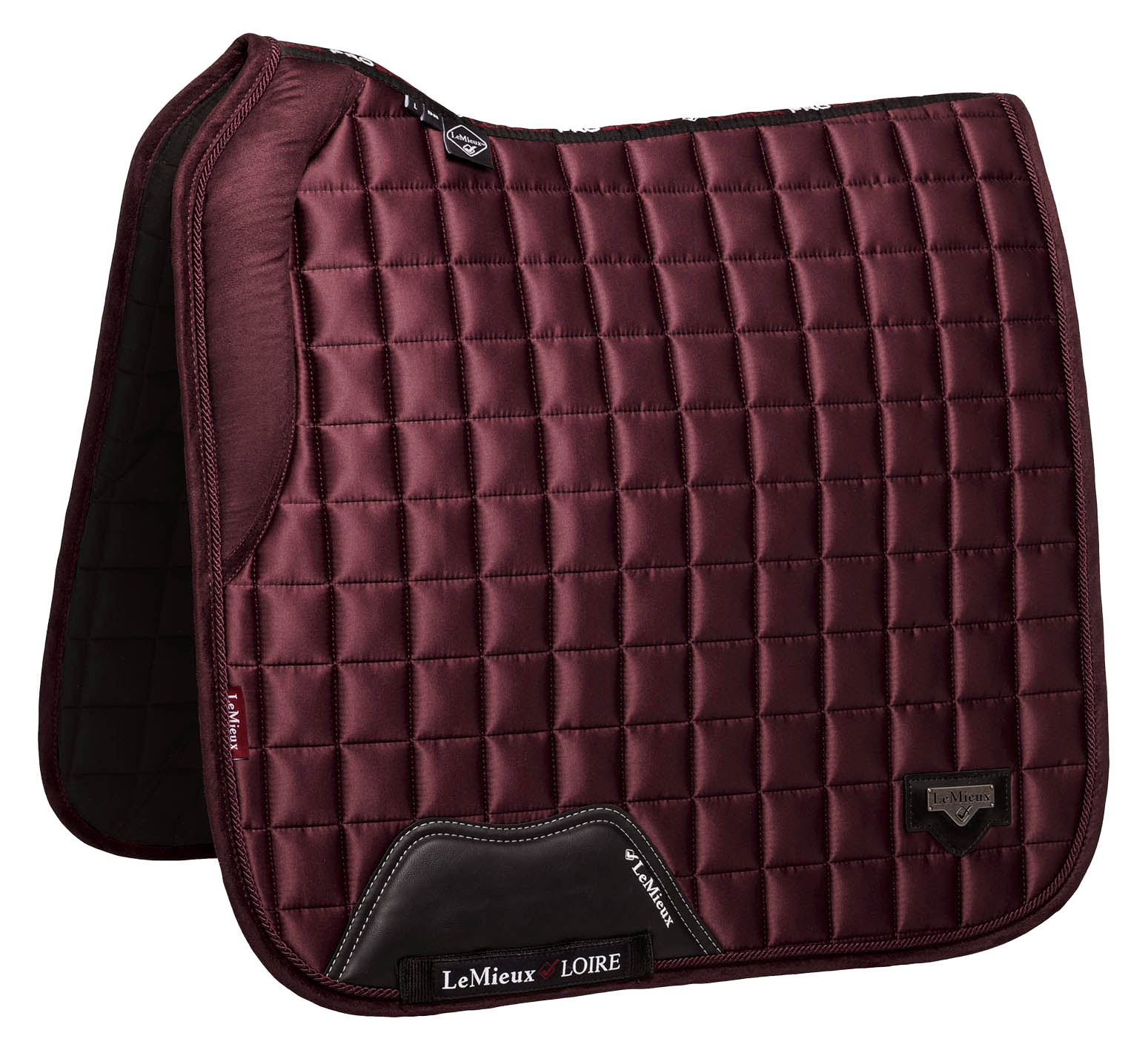 LeMieux saddle pad Loire Memory Satin Dressage Square rioja