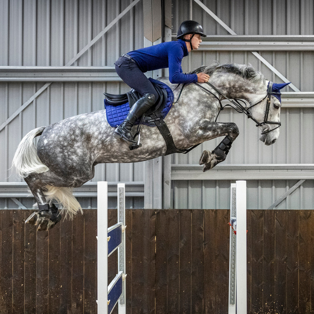 LeMieux saddle pad Loire Classic Satin Close Contact Square ink blue