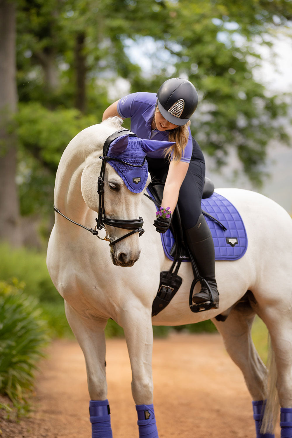 LeMieux saddle pad Loire Classic Satin Dressage Square bluebell
