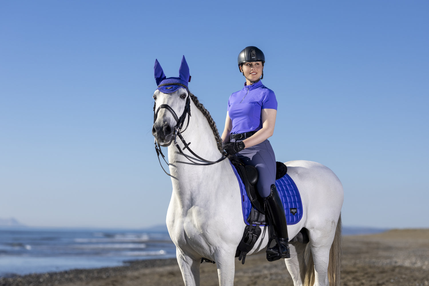 LeMieux saddle pad Loire Classic Satin Dressage Square bluebell
