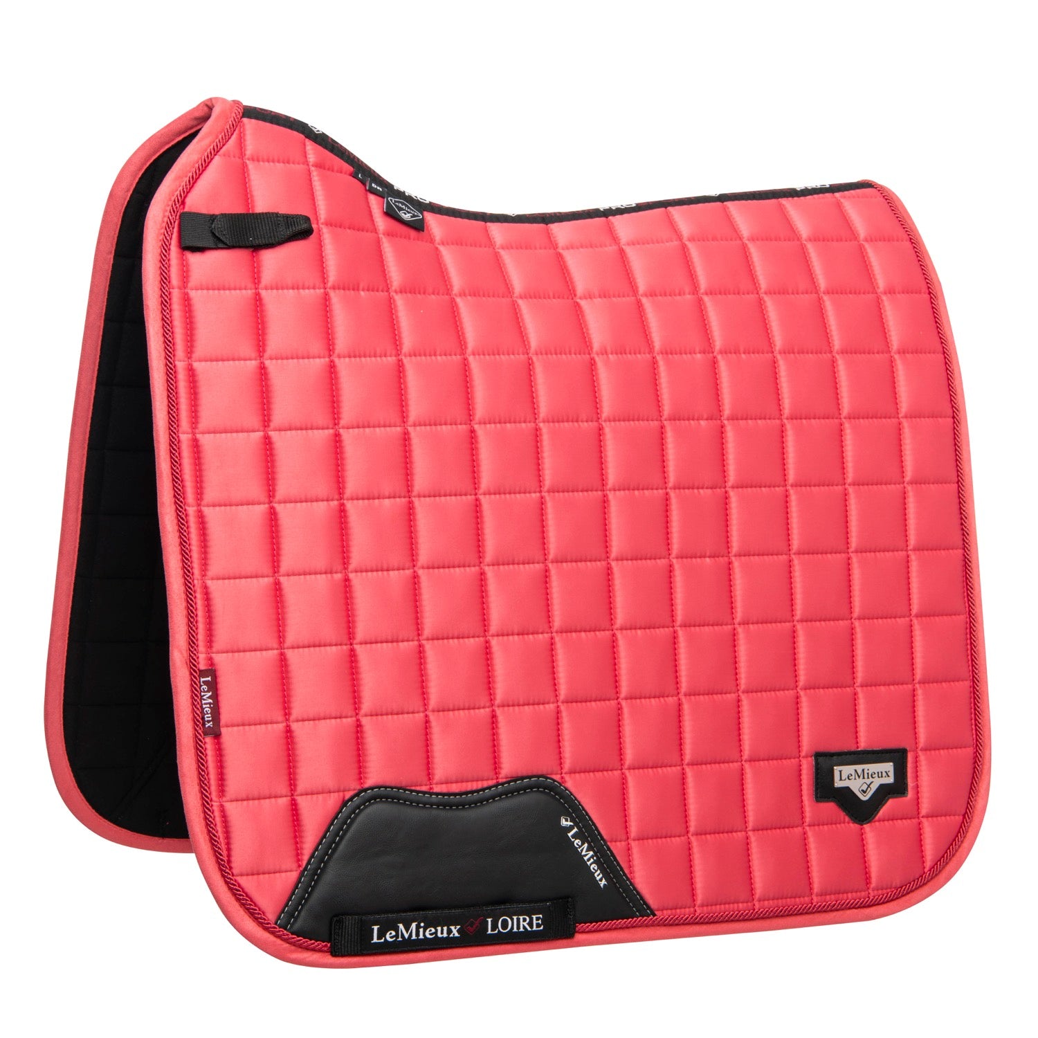 LeMieux saddle pad Loire Classic Satin Dressage Square papaya