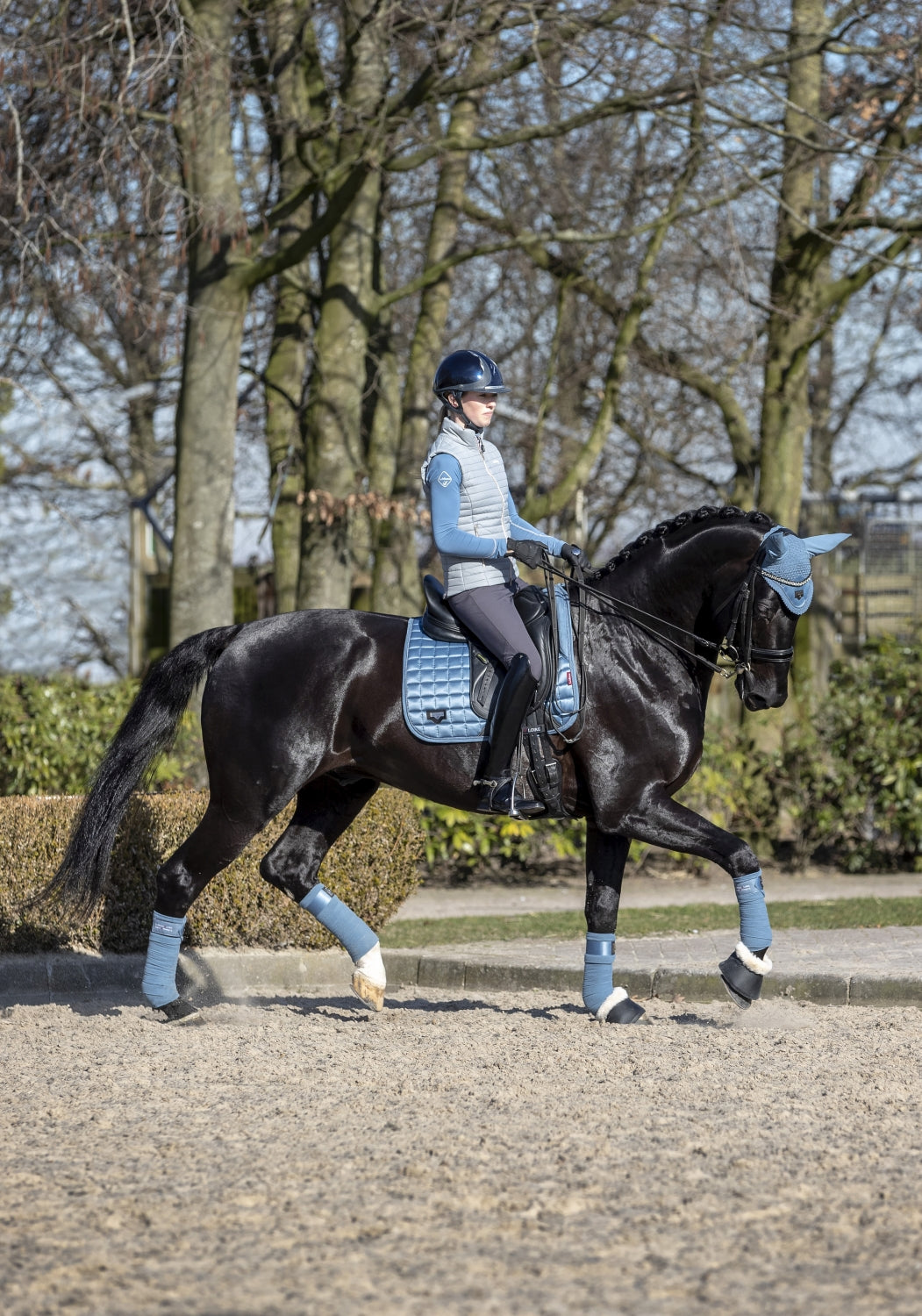 LeMieux saddle pad Loire Classic Satin Dressage Square ice blue