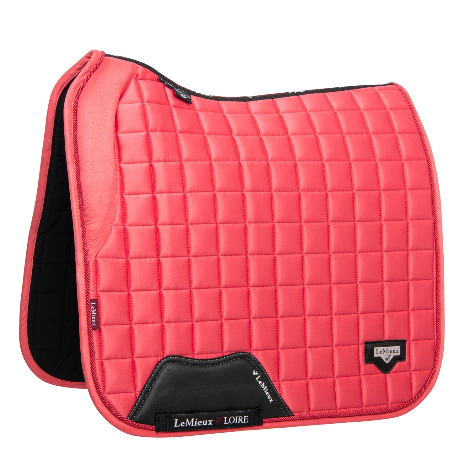 LeMieux saddle pad Loire Memory Satin Dressage Square papaya