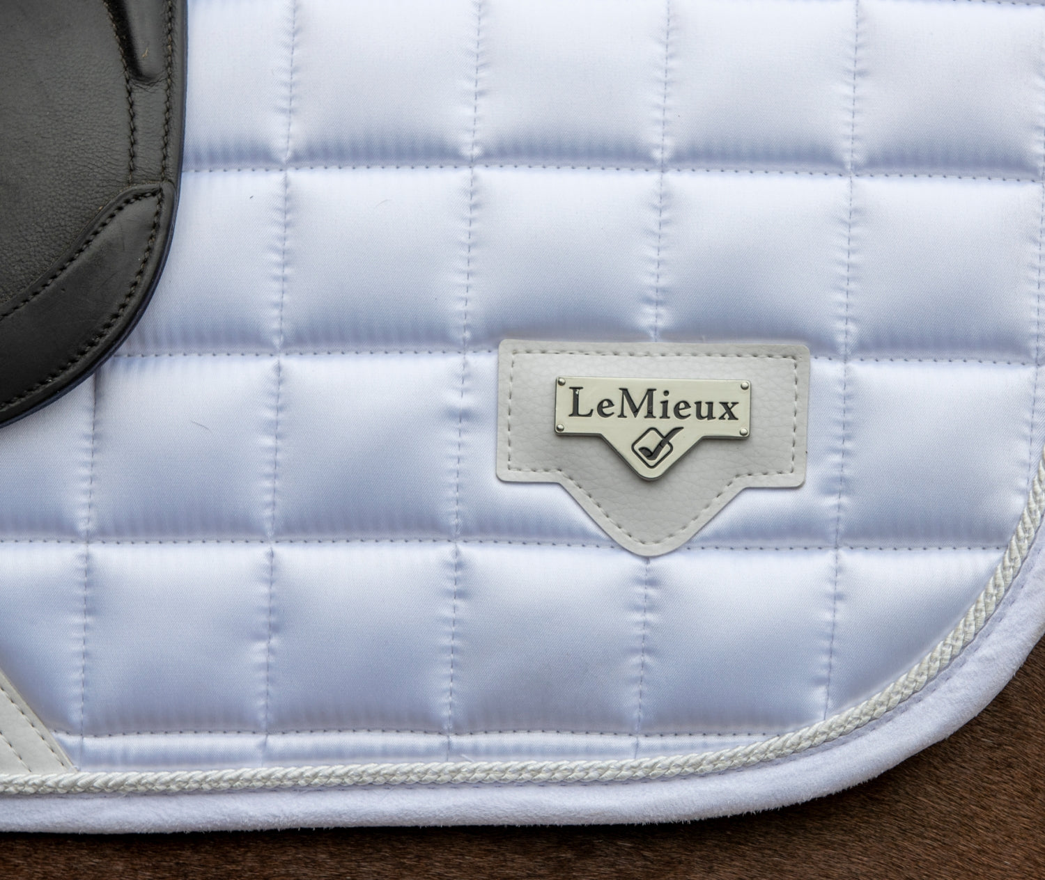 LeMieux saddle pad Loire Classic Satin Dressage Square white