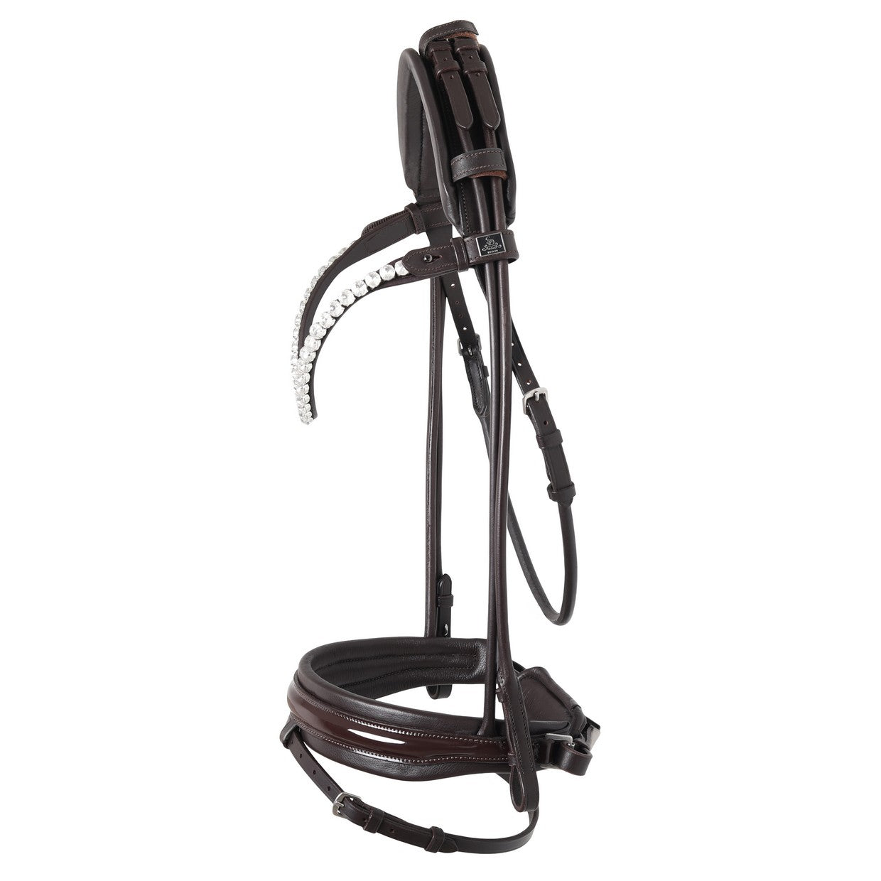 SD Design Bridle Zhivago round stitched brown patent