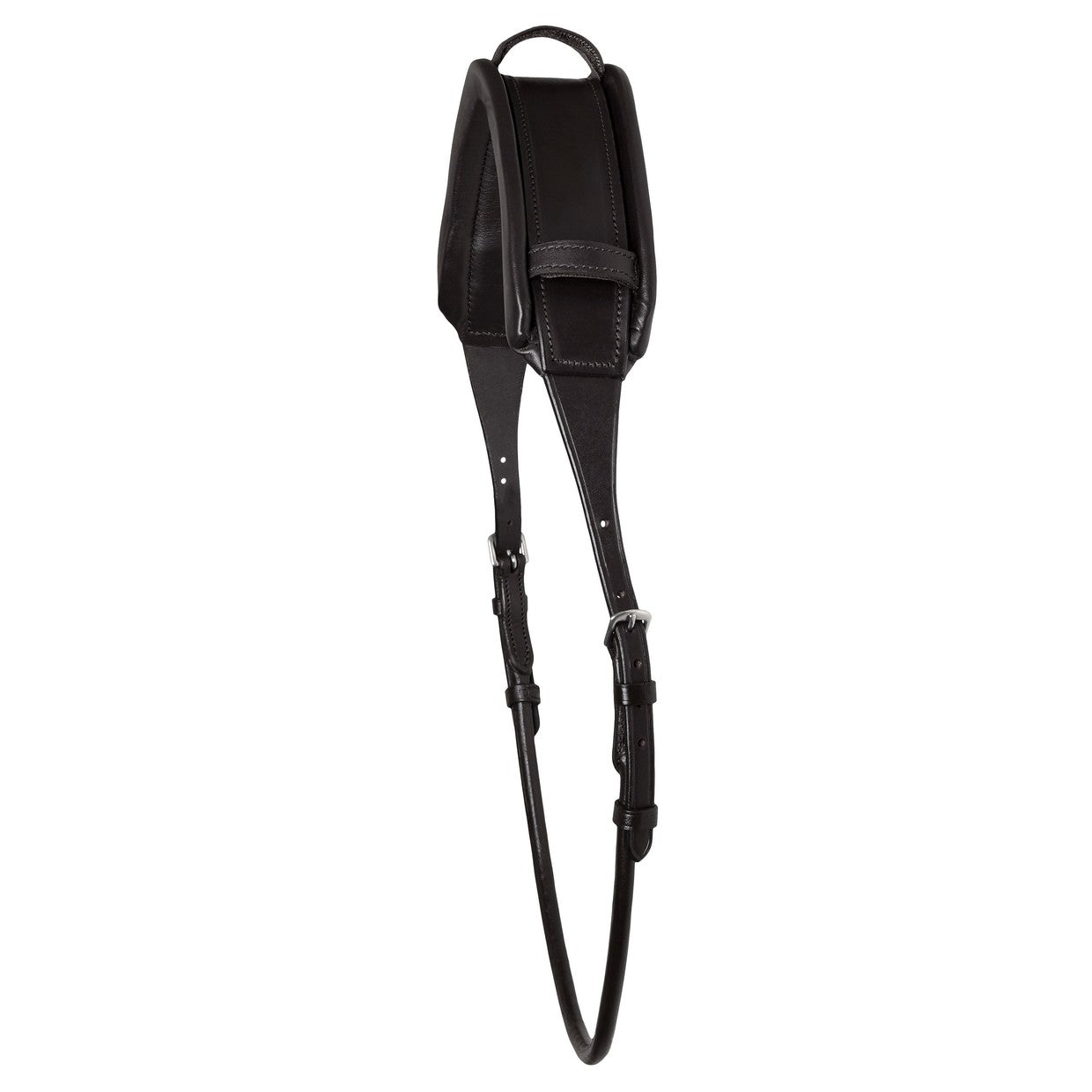 SD Design headpiece extra wide for round-stitched curb bits, black