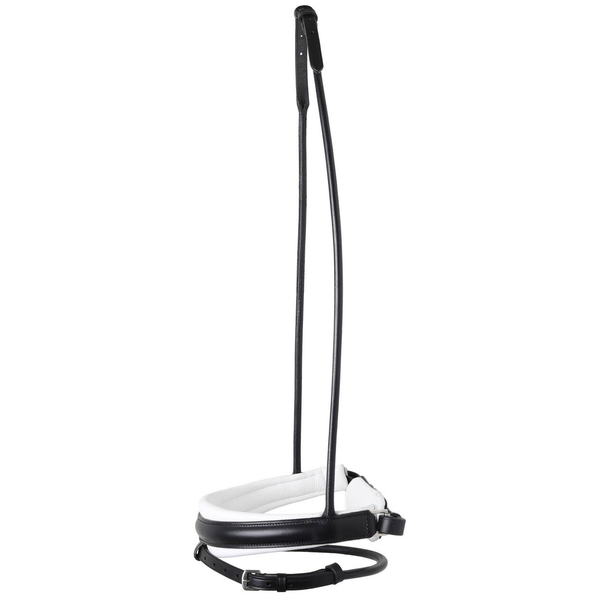 SD Design noseband Swedish combined black round stitched white lined