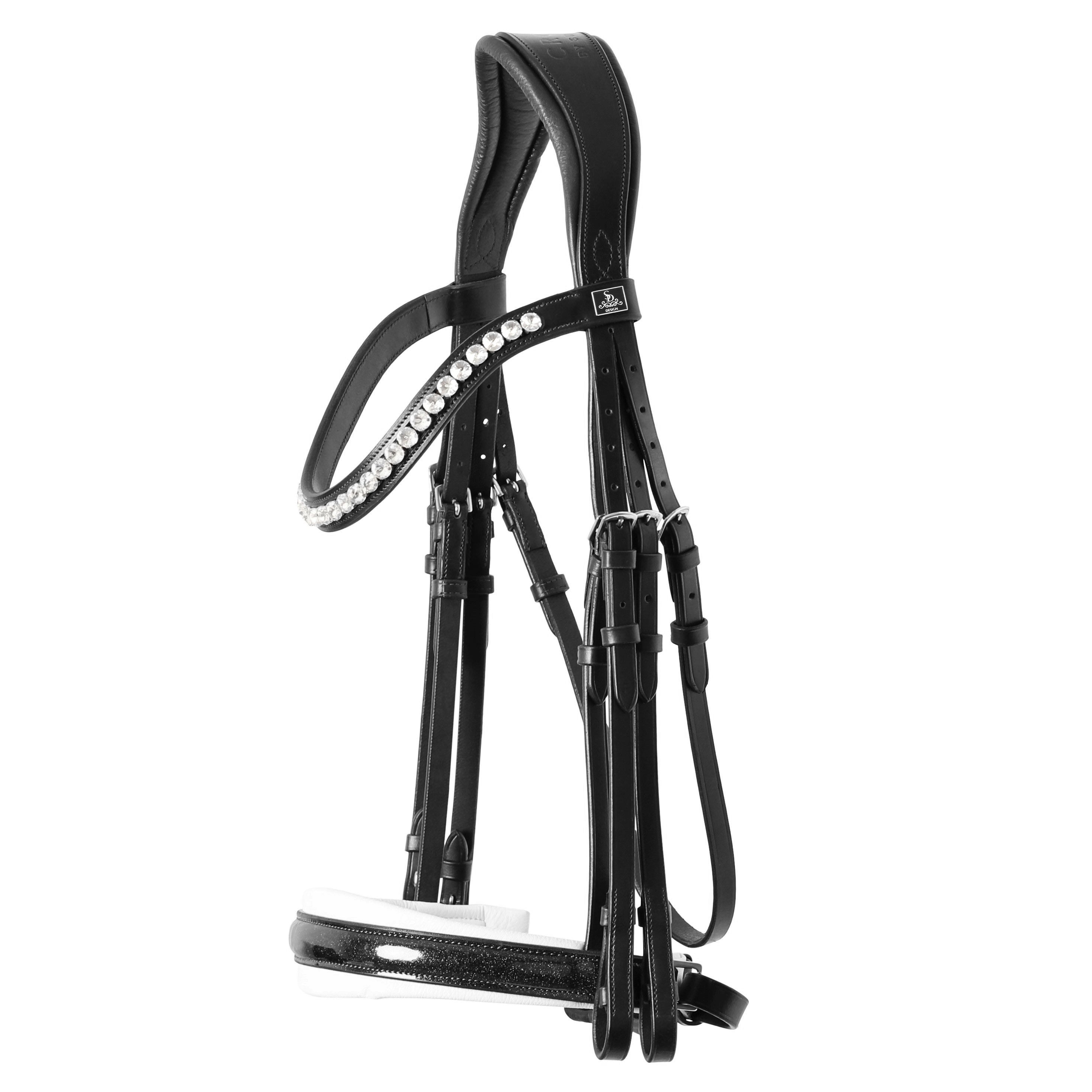 SD Design Bridle Mystery black glitter varnish with white lining