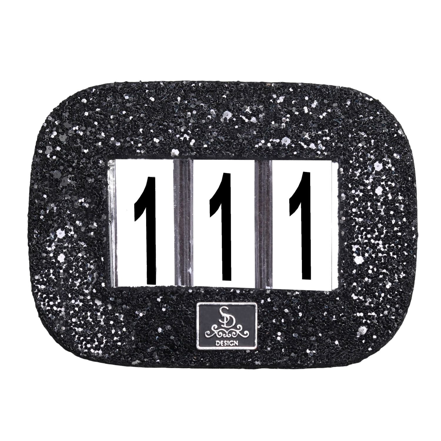 SD Design Startnummernhalter mit Glitzer schwarz