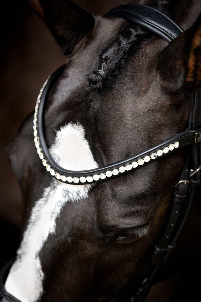 SD Design Bridle Leerox black glitter varnish with removable flash strap