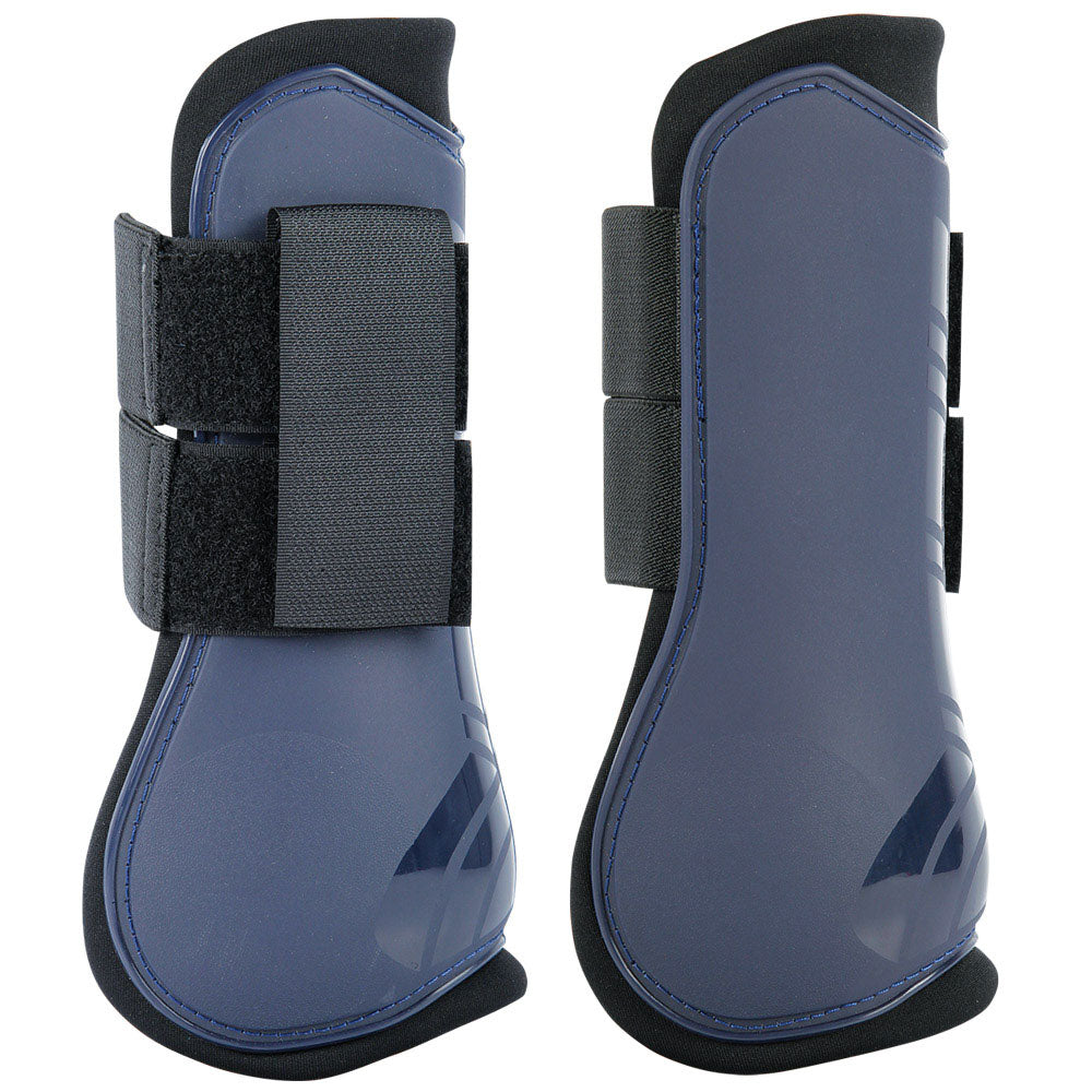 Harrys Horse Gamaschen Next in der Farbe Navy im 2er-Set für den Beinschutz der Vorderbeine bei Pferden Ideal für das Springreiten, das Dressurreiten oder Ausritte. Schutz für Sehnen und Fesselkopf. Mit Klettverschluss und weichem Neoprenfutter.