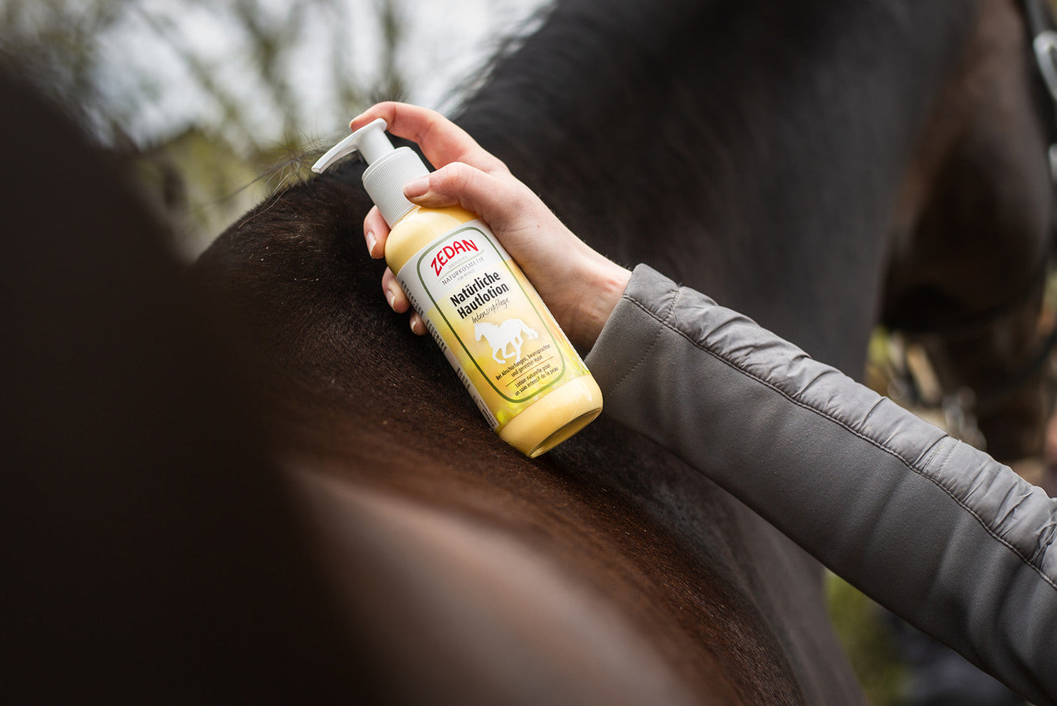 ZEDAN Natürliche Hautlotion Intensivpflege bei Abschürfungen, beanspruchter und gereizter Haut - ePony Reitsport