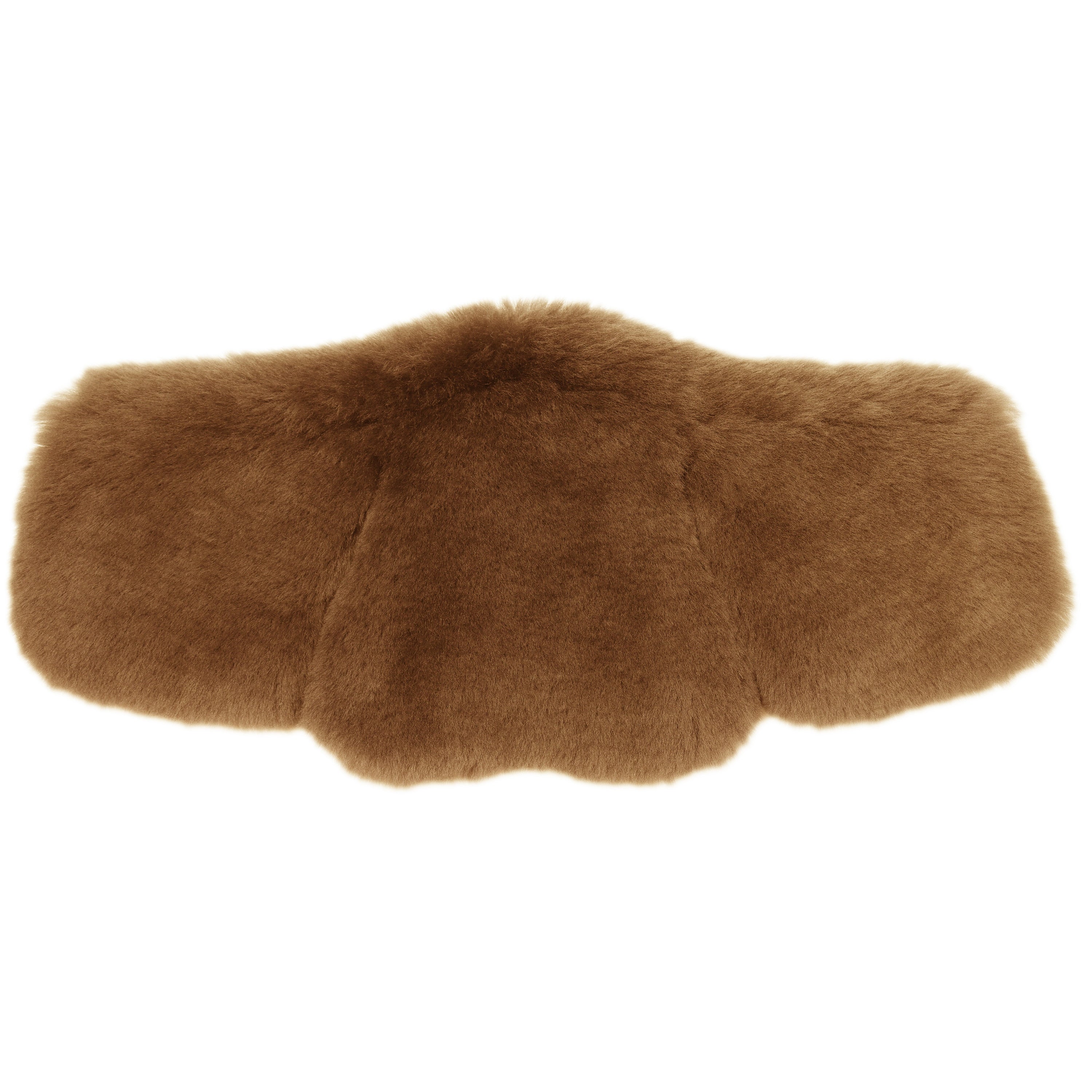 Stübben Equi-Soft Lammfellpolster by Mattes in Whiskey – Vorderansicht mit Lammfell.