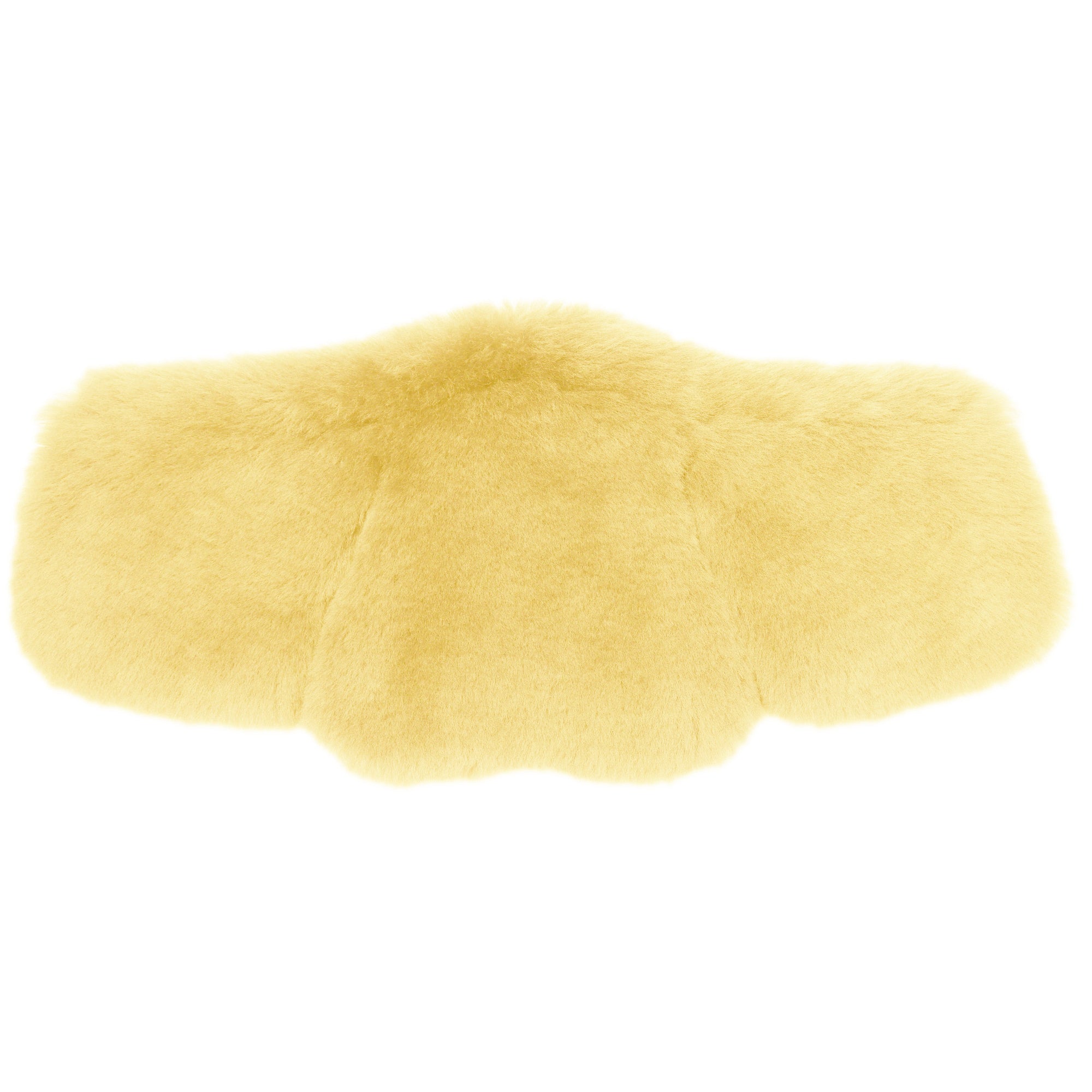Stübben Equi-Soft® Lammfellpolster by Mattes – Vorderseite mit hochwertigem hellgelbem Lammfell, hypoallergen und atmungsaktiv für empfindliche Pferde.