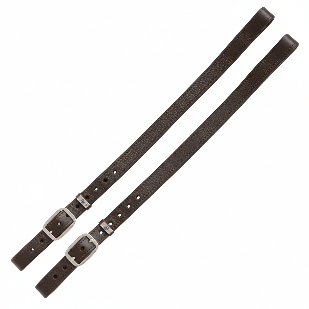 Stübben Mono de Luxe Steigbügelriemen aus hochwertigem Leder mit befestigtem Steigbügel, schnallenfrei im oberen Bereich für mehr Komfort am Oberschenkel und direkten Kontakt zum Pferd bei der Nutzung im Monosattel.