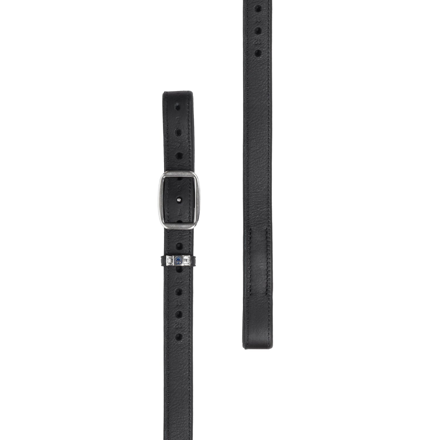 Stübben Steigbügelriemen Mono de Luxe 1 Zoll in Schwarz mit flachem Mono-Riemen, schnallenloser Aufhängung im Monosattel und Steigbügelbefestigung ohne zusätzliche Lederschichten für maximalen Komfort und direkten Kontakt zum Pferd.